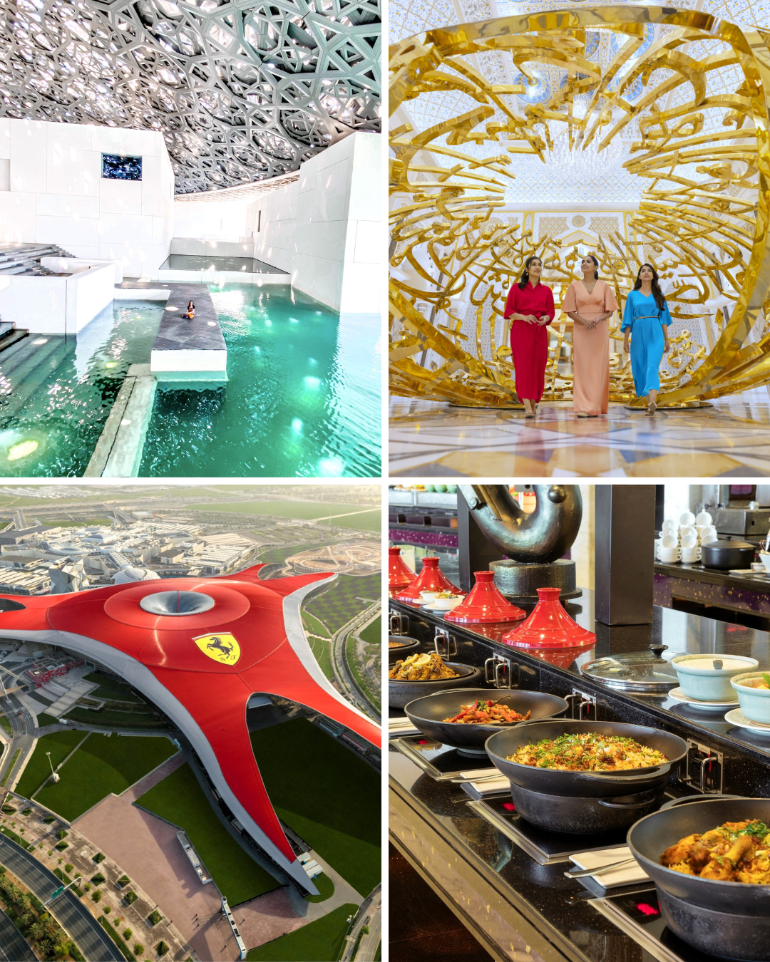 Abu Dhabi Ultimate Tour: Louvre + Qasr Al Watan + Ferrari World